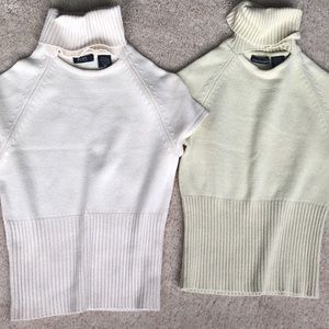 Two women’s XS silk/cashmere short sleeve sweaters